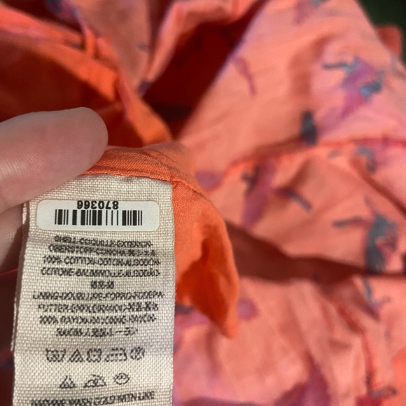 Free People Women Coral Birds in Paradise Tropical Vacation Strapleass Dress 6 - Picture 10 of 10